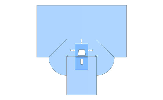 Pediatric to adult drapes featuring various fenestration sizes to meet the procedural needs.